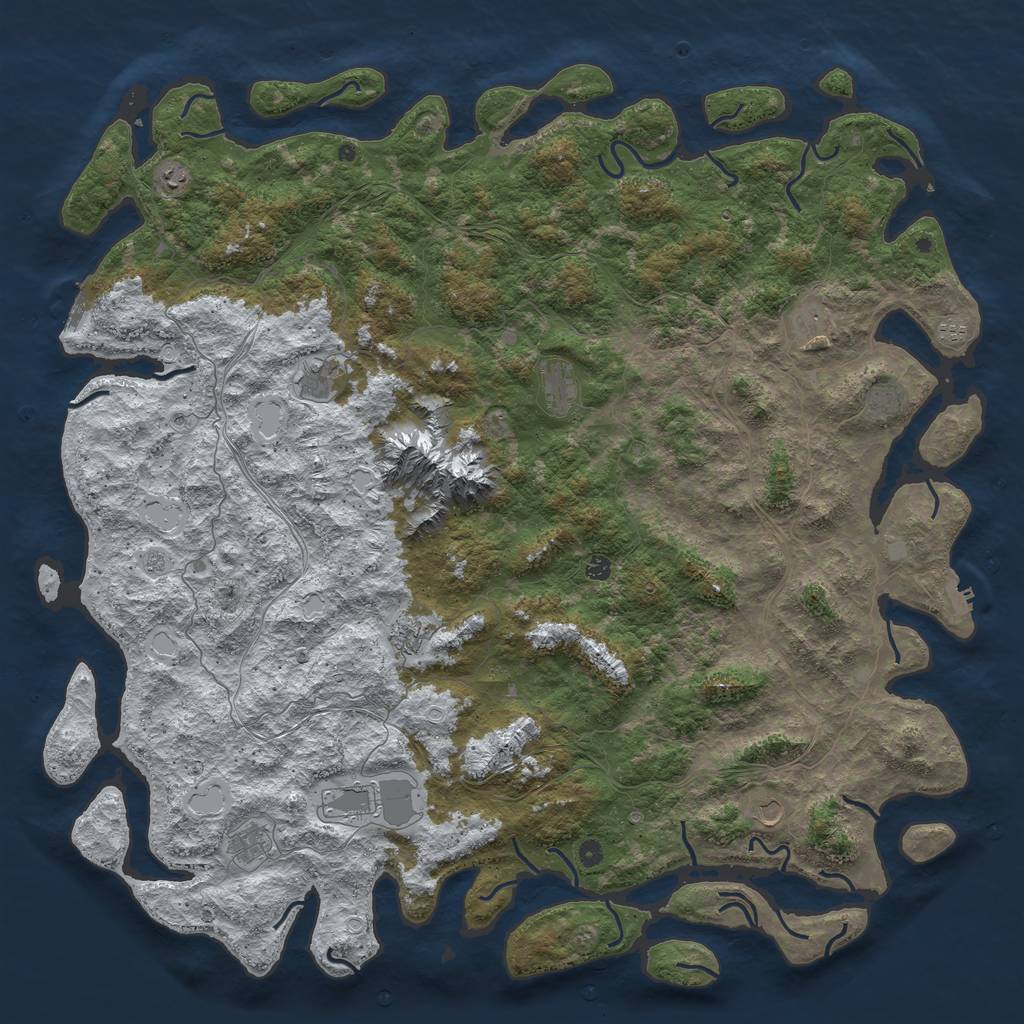 Rust Map: Procedural Map, Size: 6000, Seed: 60102, 20 Monuments