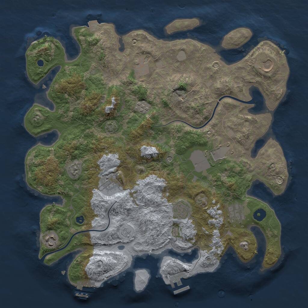 Rust Map: Procedural Map, Size: 3750, Seed: 1967993200, 14 Monuments