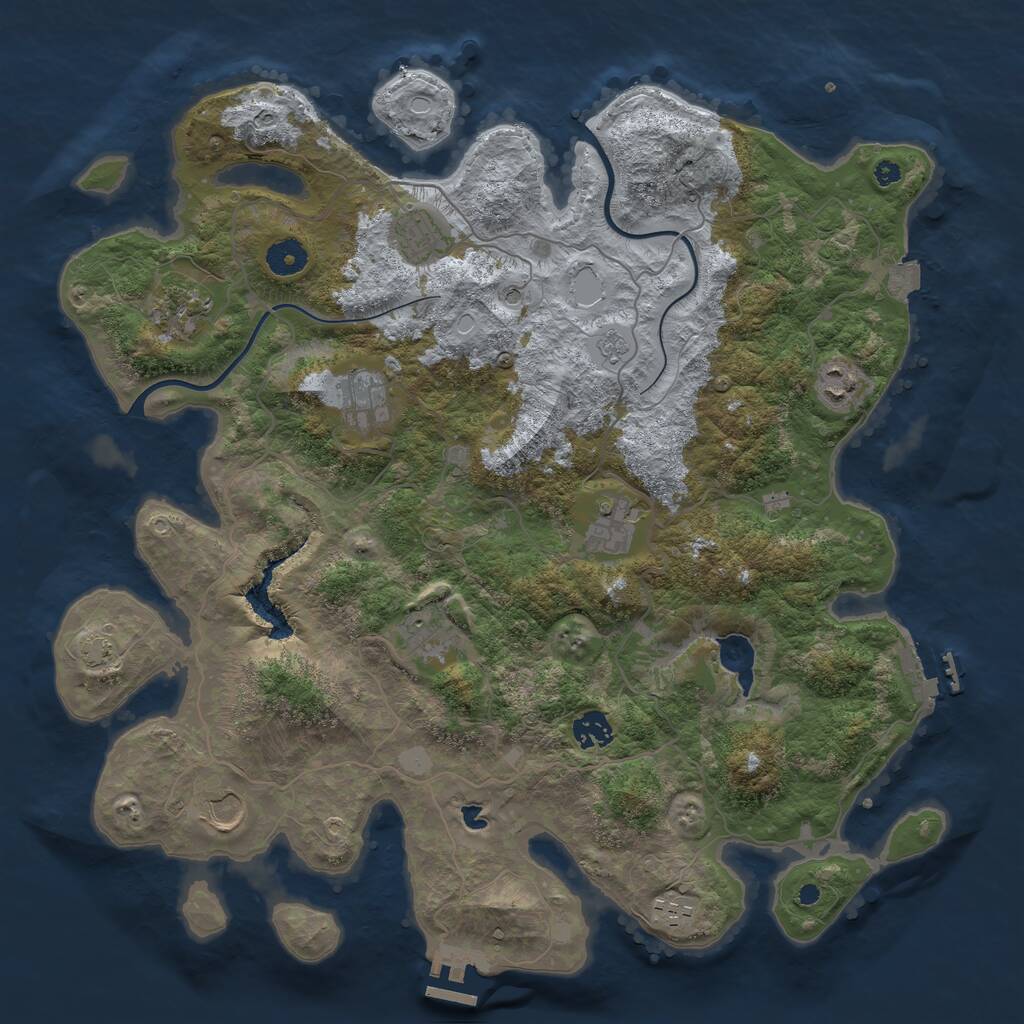 Rust Map: Procedural Map, Size: 4000, Seed: 697303, 15 Monuments