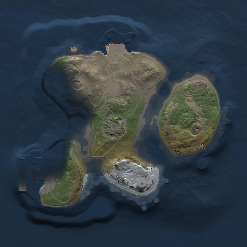 Rust Map: Procedural Map, Size: 1500, Seed: 18742, 4 Monuments