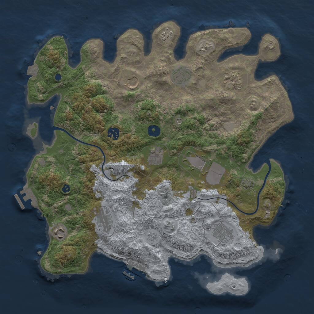 Rust Map: Procedural Map, Size: 3800, Seed: 2117998056, 16 Monuments