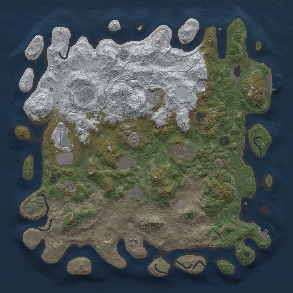 Rust Map: Procedural Map, Size: 4500, Seed: 1479289605, 20 Monuments