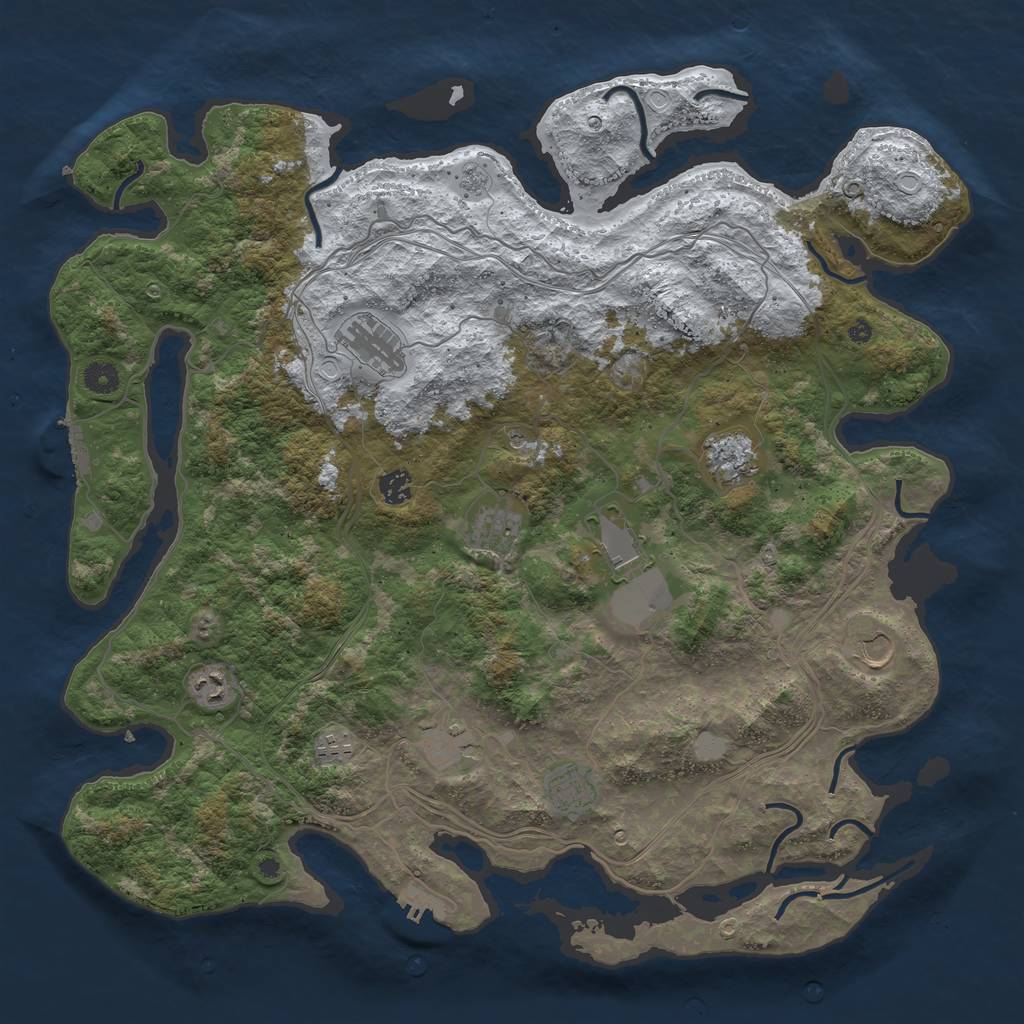 Rust Map: Procedural Map, Size: 4500, Seed: 1000254188, 19 Monuments