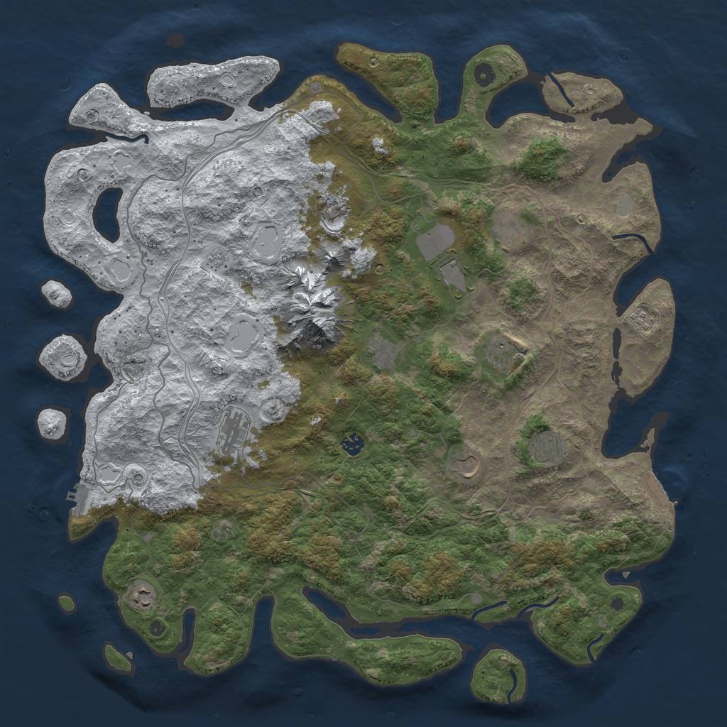 Rust Map: Procedural Map, Size: 5000, Seed: 122458771, 20 Monuments