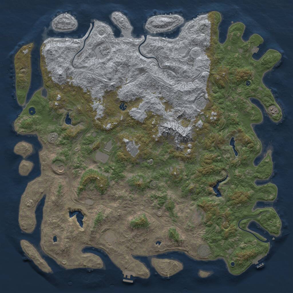 Rust Map: Procedural Map, Size: 6000, Seed: 990301, 17 Monuments