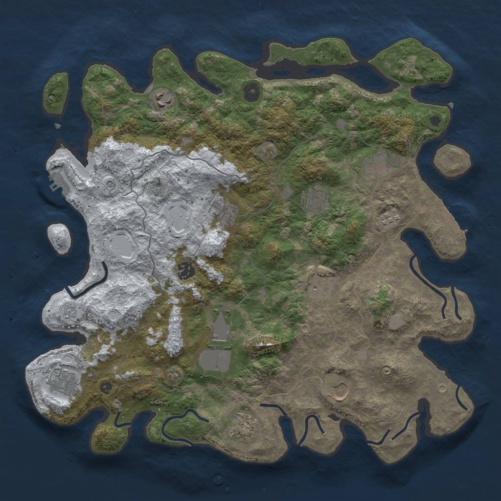 Rust Map: Procedural Map, Size: 4169, Seed: 266, 20 Monuments