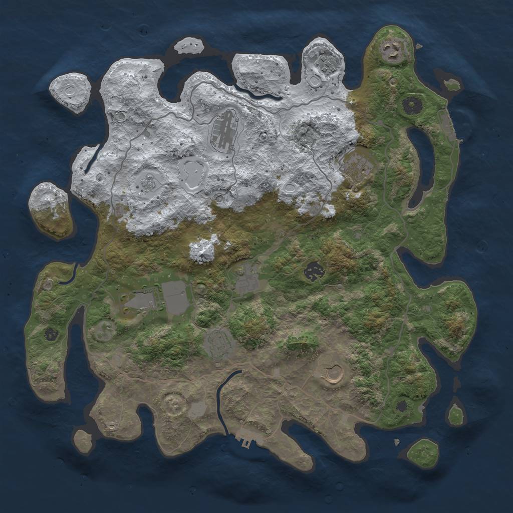 Rust Map: Procedural Map, Size: 4000, Seed: 146438, 18 Monuments