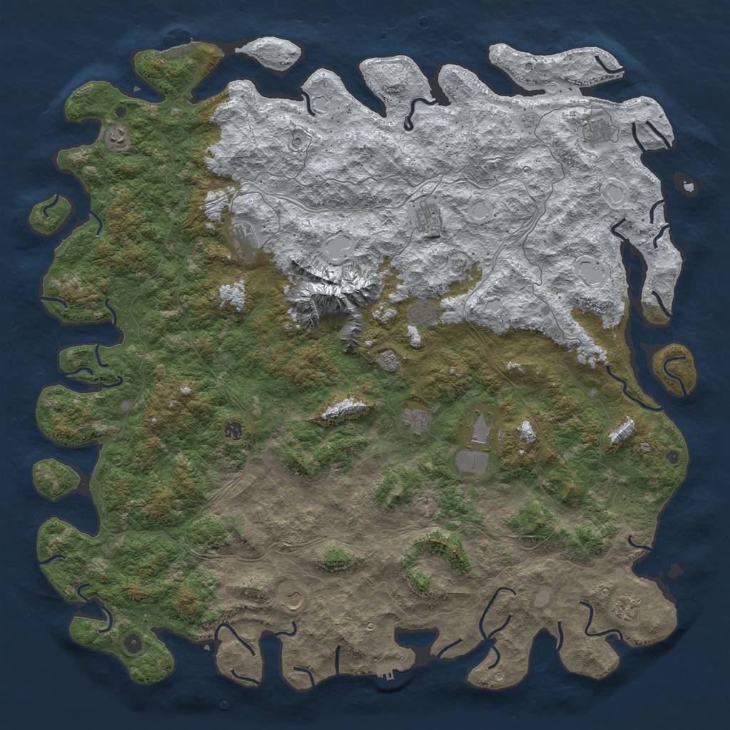 Rust Map: Procedural Map, Size: 6000, Seed: 41831, 20 Monuments