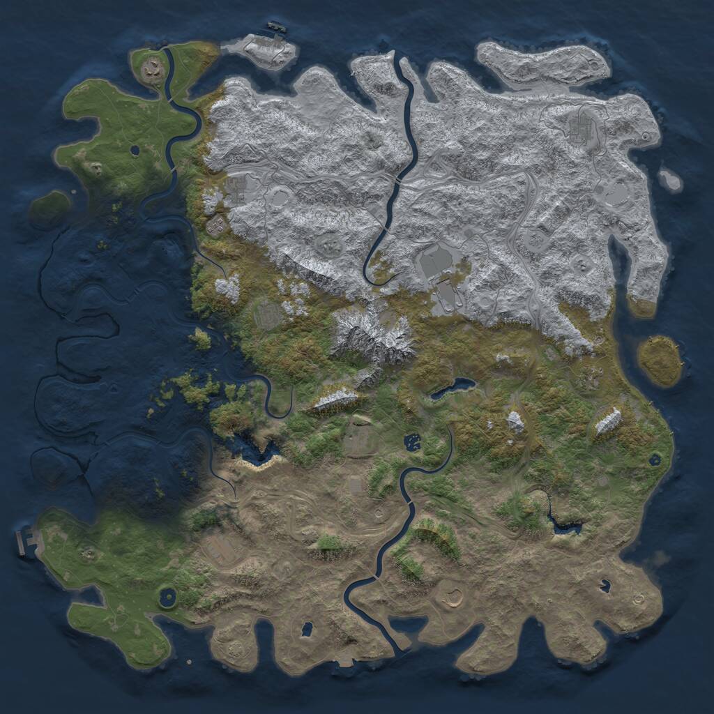 Rust Map: Procedural Map, Size: 6000, Seed: 41831, 17 Monuments