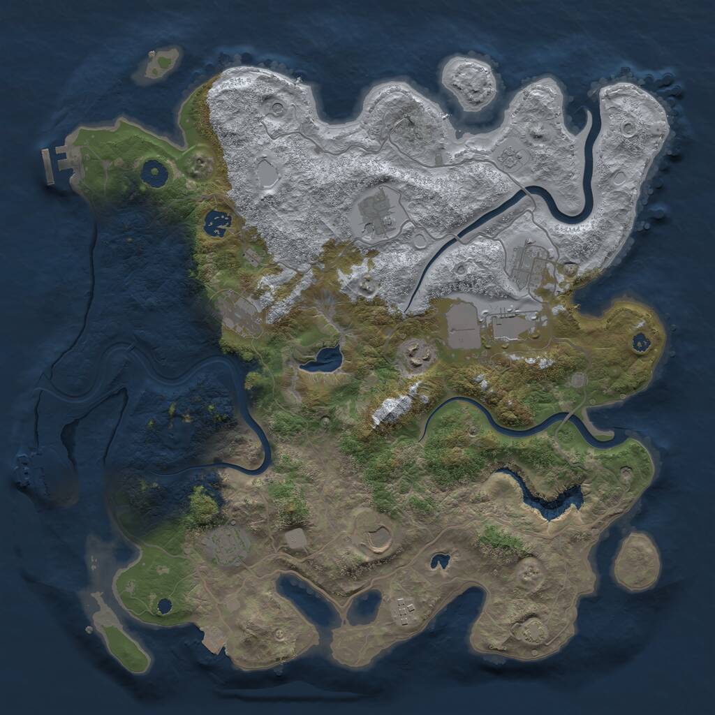 Rust Map: Procedural Map, Size: 4000, Seed: 20220623, 15 Monuments