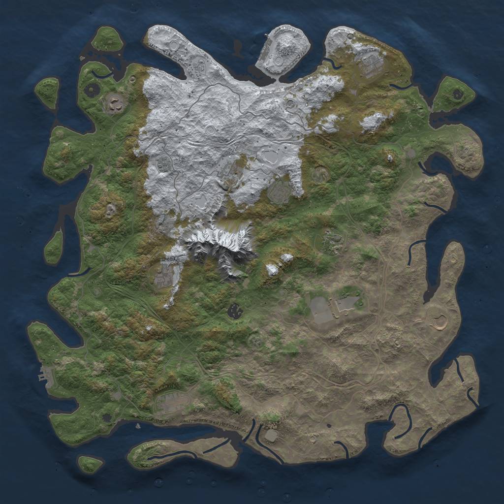 Rust Map: Procedural Map, Size: 5000, Seed: 19156, 20 Monuments