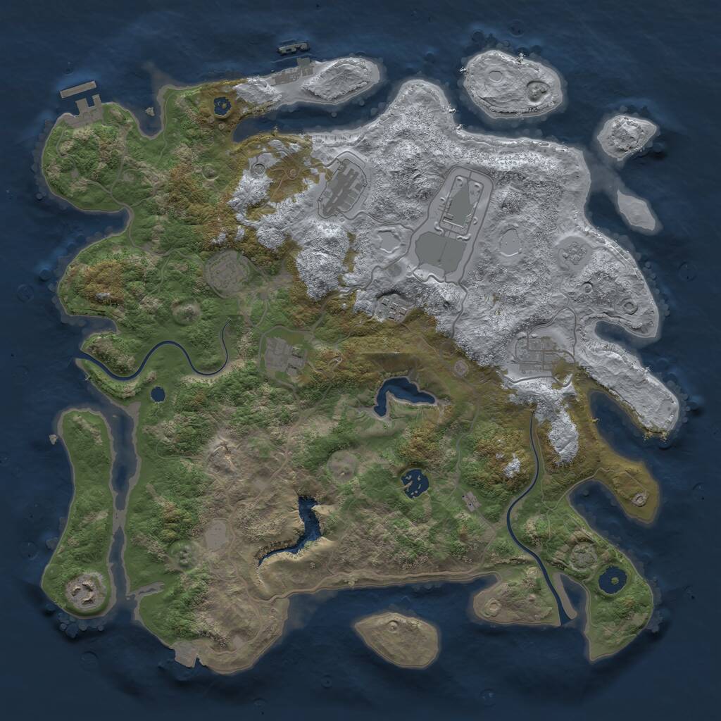 Rust Map: Procedural Map, Size: 4000, Seed: 7121976, 14 Monuments