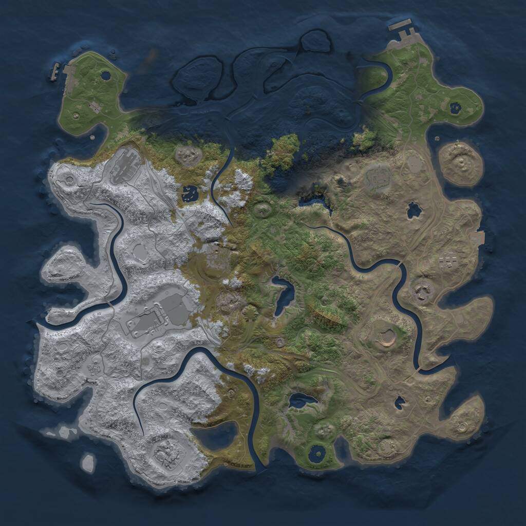 Rust Map: Procedural Map, Size: 4500, Seed: 735251836, 15 Monuments