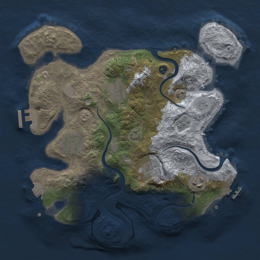Rust Map: Procedural Map, Size: 3000, Seed: 1979011679, 11 Monuments