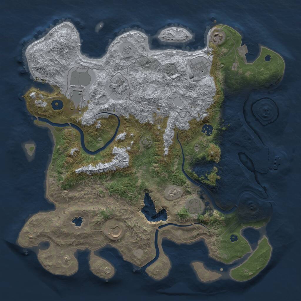 Rust Map: Procedural Map, Size: 4000, Seed: 921714221, 13 Monuments