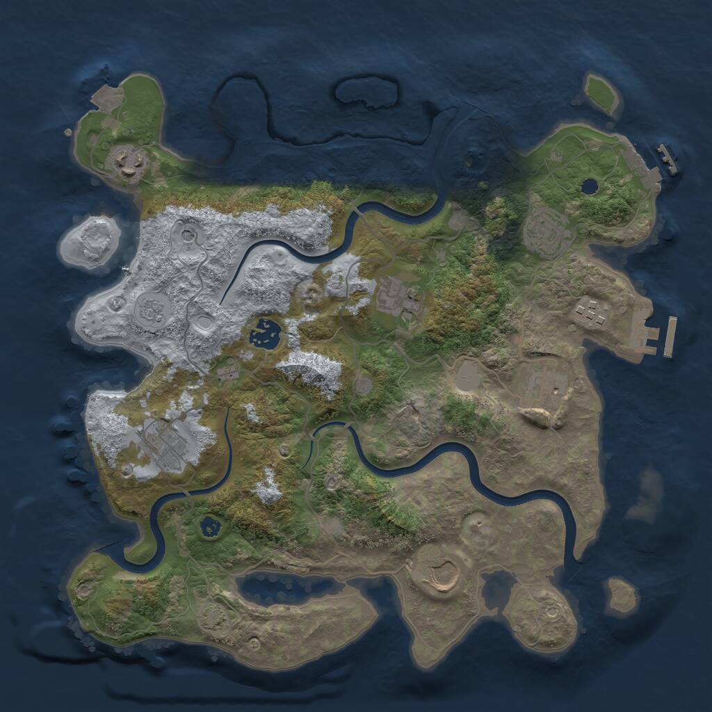 Rust Map: Procedural Map, Size: 3500, Seed: 220106354, 14 Monuments