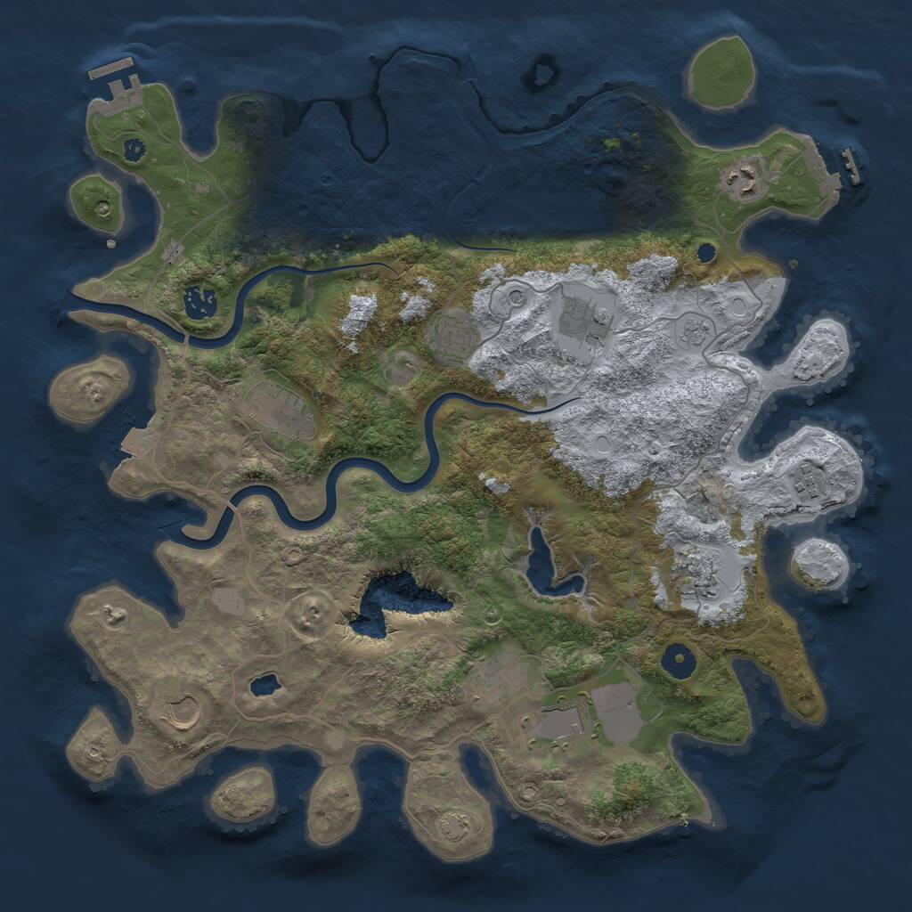 Rust Map: Procedural Map, Size: 4000, Seed: 726794144, 16 Monuments