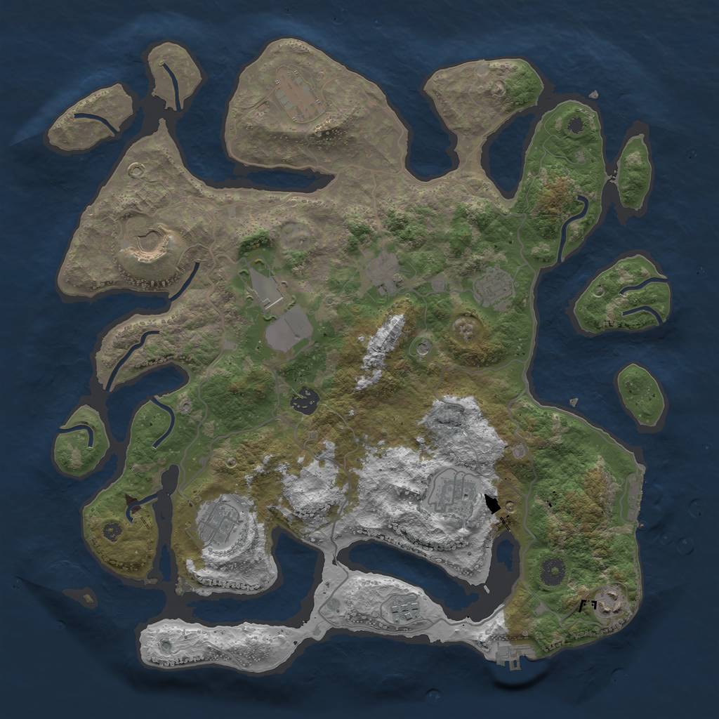 Rust Map: Procedural Map, Size: 4000, Seed: 481121729, 15 Monuments