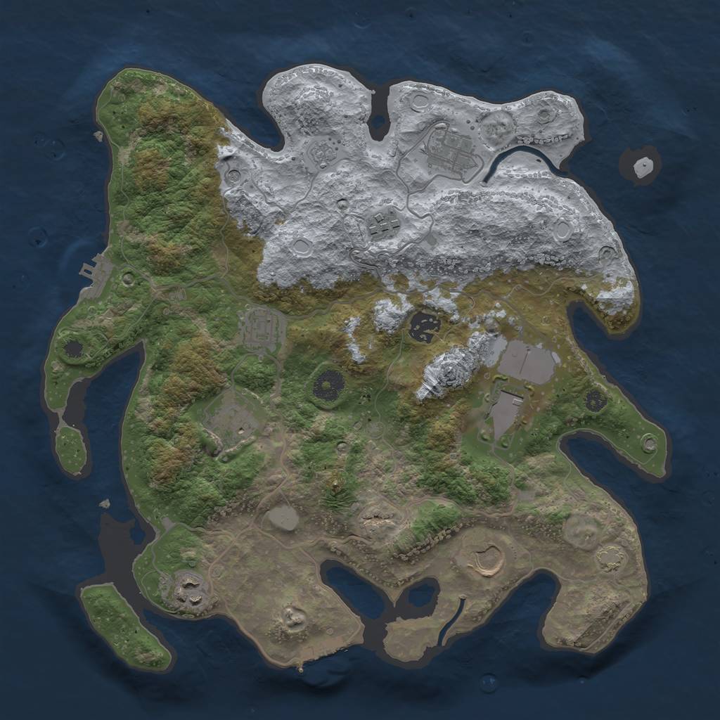 Rust Map: Procedural Map, Size: 3500, Seed: 20220623, 16 Monuments