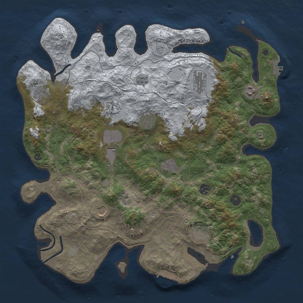 Rust Map: Procedural Map, Size: 4250, Seed: 1369289925, 20 Monuments