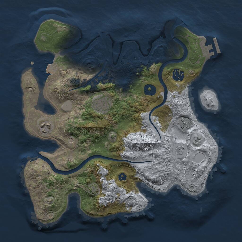 Rust Map: Procedural Map, Size: 3000, Seed: 52435325, 9 Monuments
