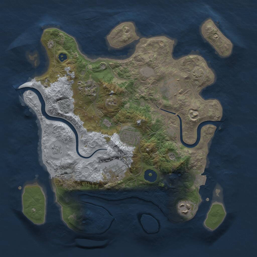 Rust Map: Procedural Map, Size: 3000, Seed: 1214978083, 10 Monuments