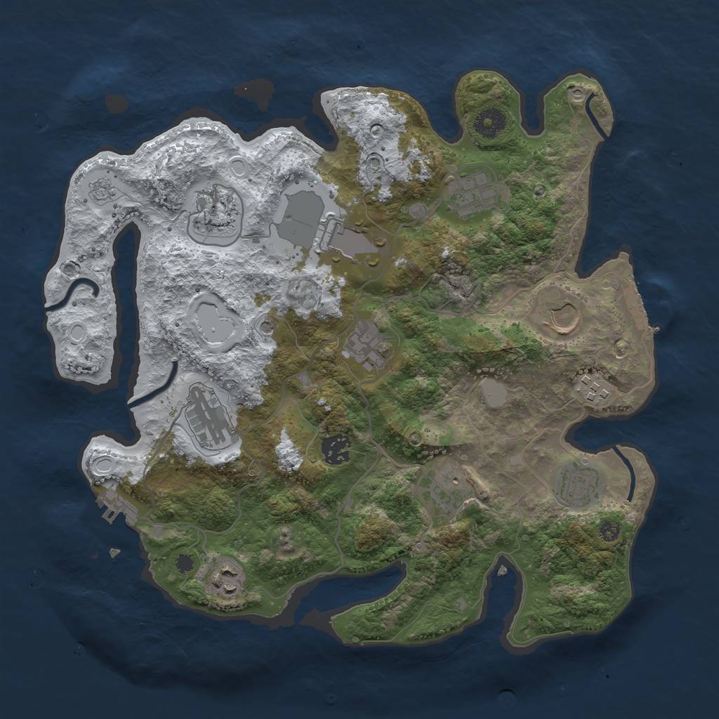 Rust Map: Procedural Map, Size: 3500, Seed: 4223112, 20 Monuments