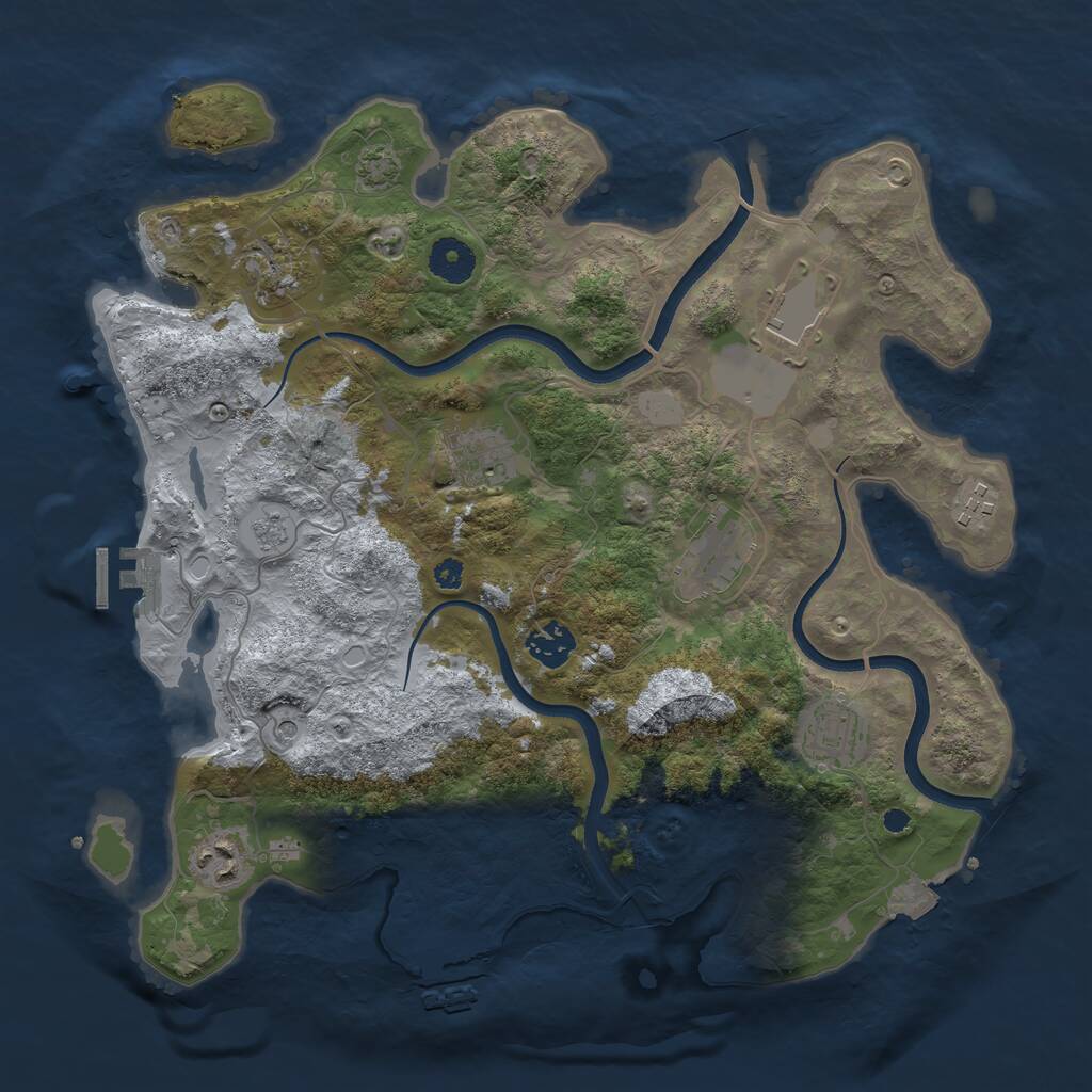 Rust Map: Procedural Map, Size: 3600, Seed: 1587670195, 14 Monuments