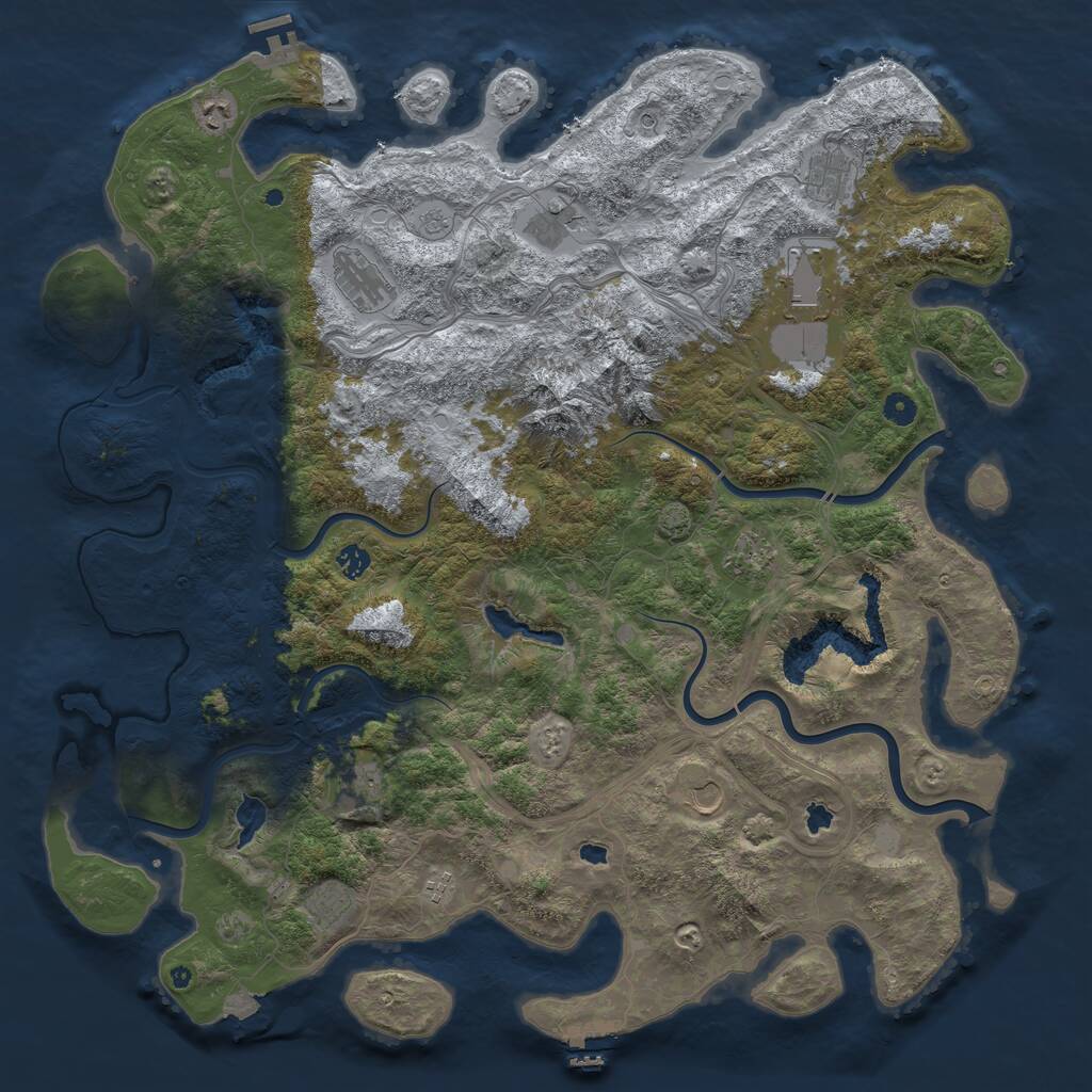 Rust Map: Procedural Map, Size: 5000, Seed: 1305717418, 17 Monuments
