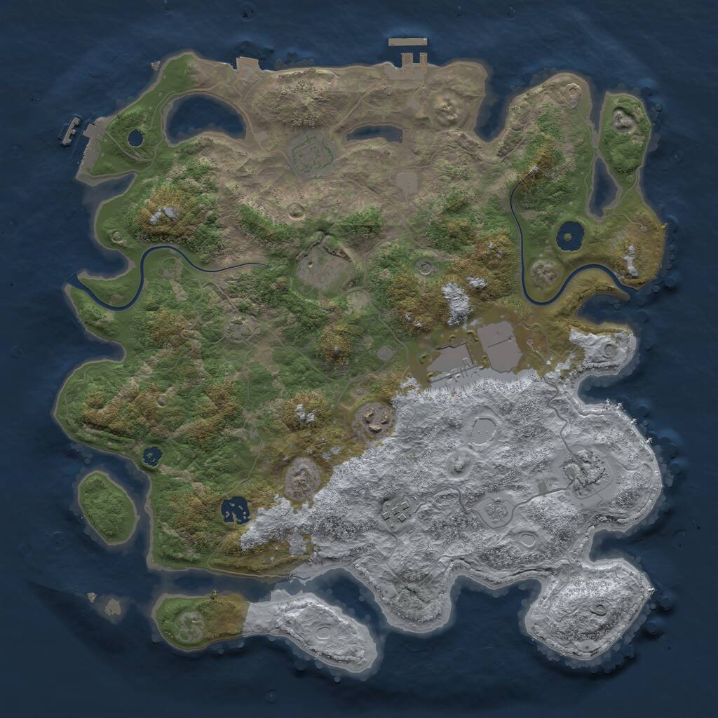 Rust Map: Procedural Map, Size: 3750, Seed: 84, 13 Monuments