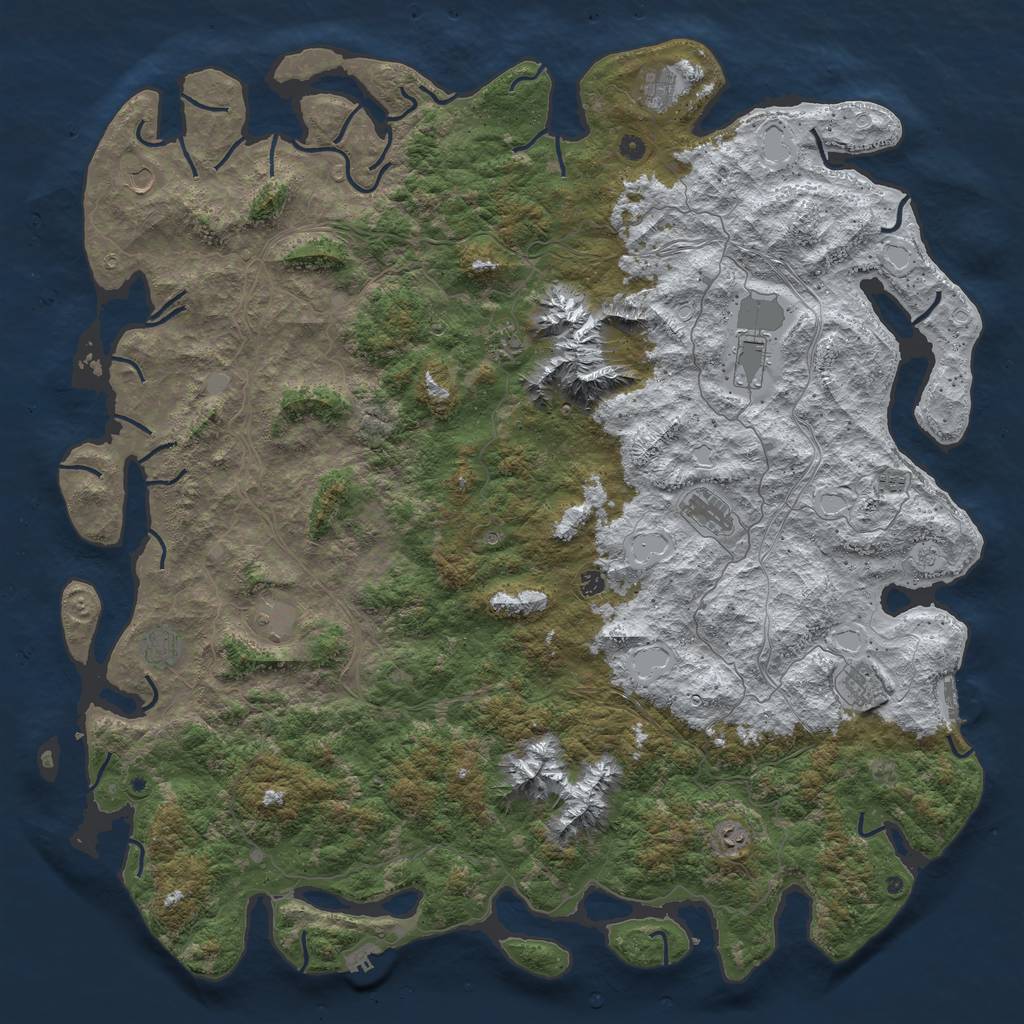 Rust Map: Procedural Map, Size: 6000, Seed: 151781231, 20 Monuments