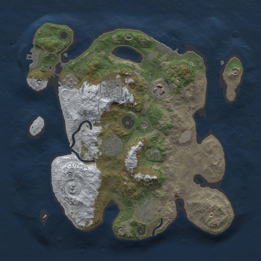 Rust Map: Procedural Map, Size: 3000, Seed: 2306, 13 Monuments