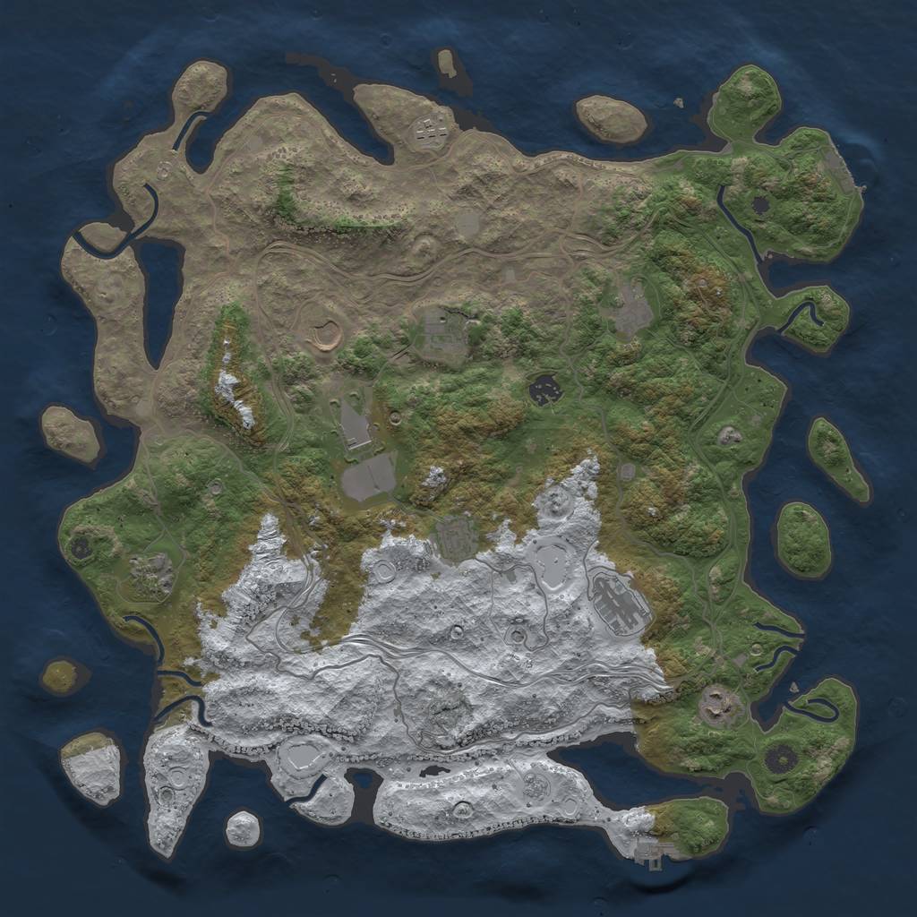Rust Map: Procedural Map, Size: 4500, Seed: 919033838, 19 Monuments