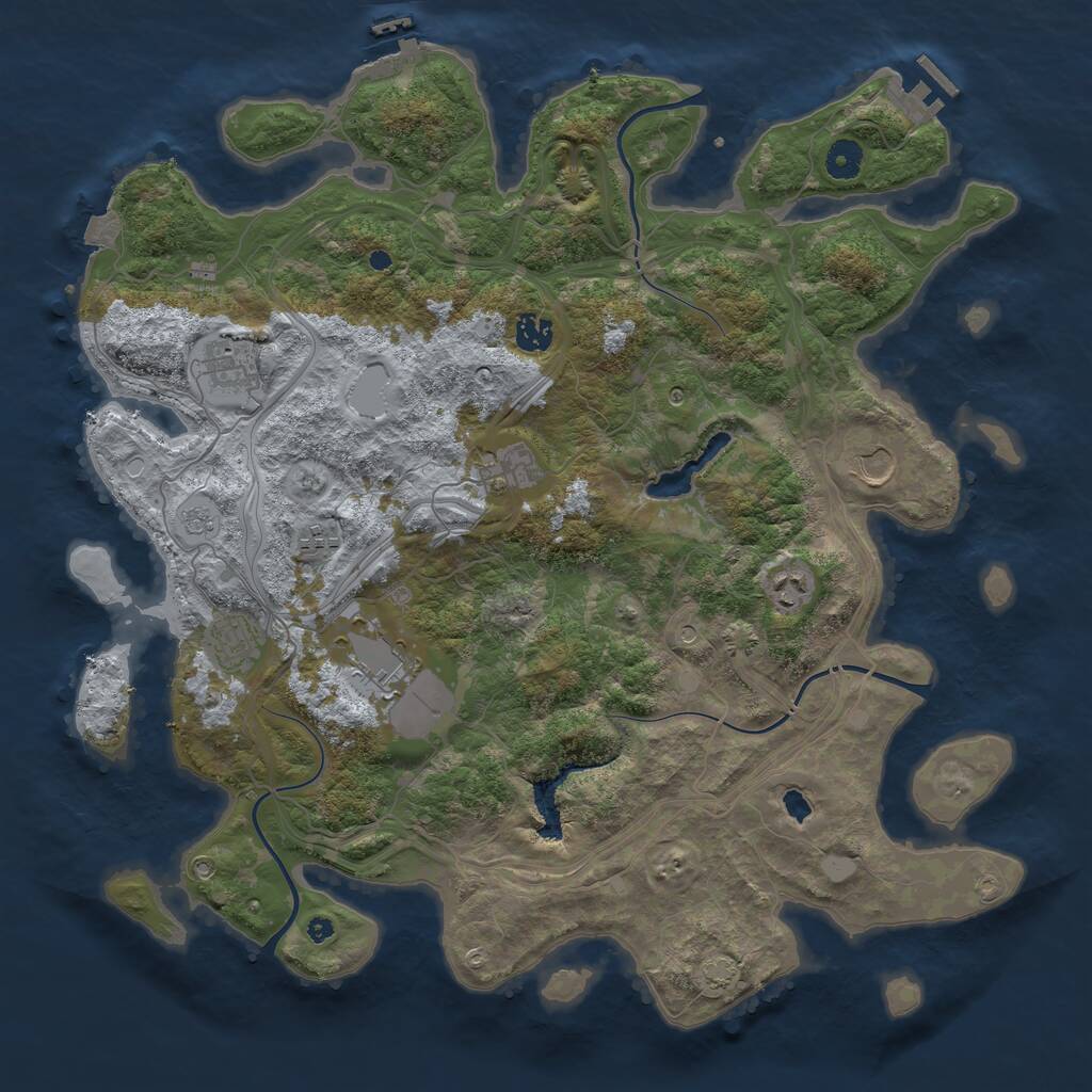 Rust Map: Procedural Map, Size: 4250, Seed: 835237740, 14 Monuments