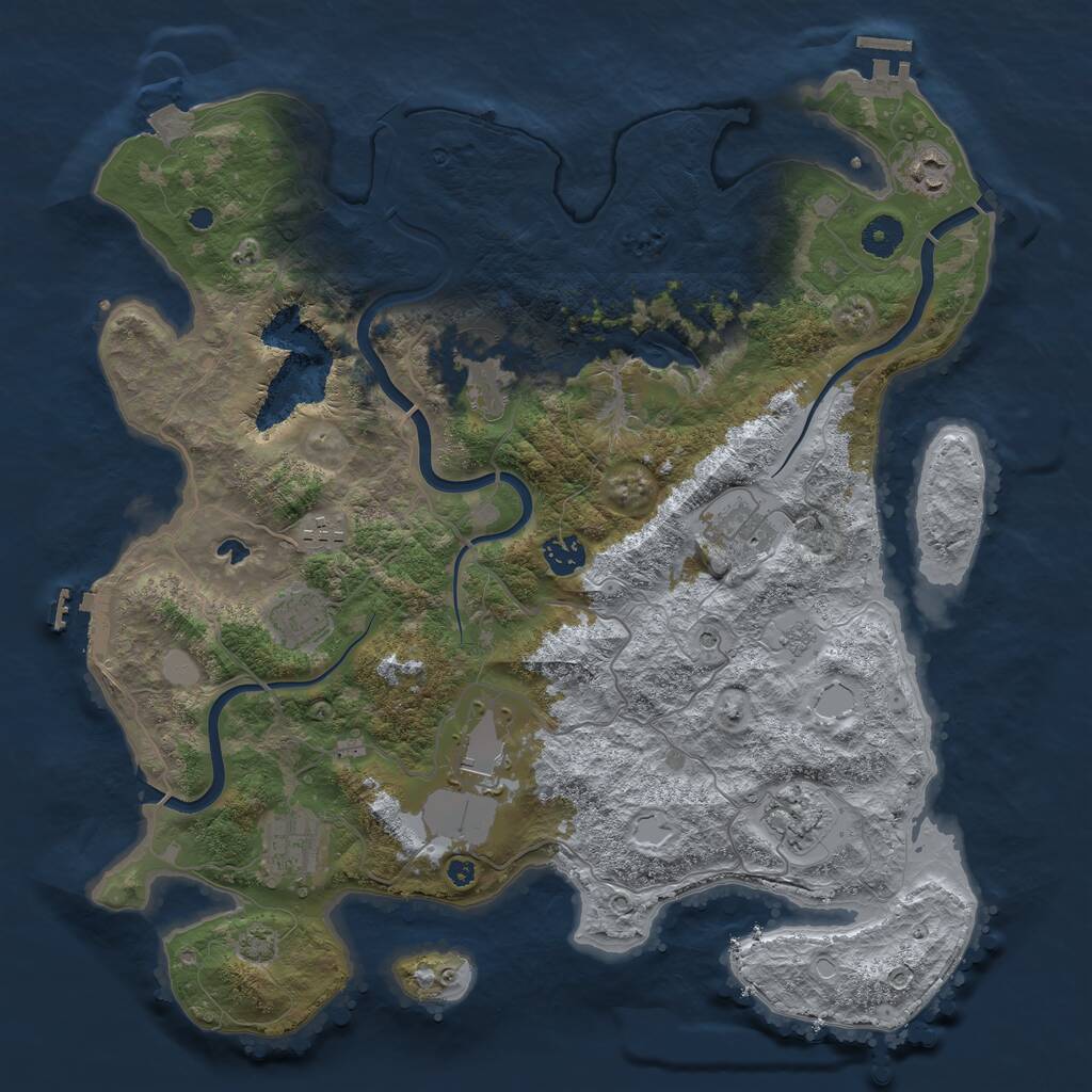 Rust Map: Procedural Map, Size: 4000, Seed: 24593357, 15 Monuments