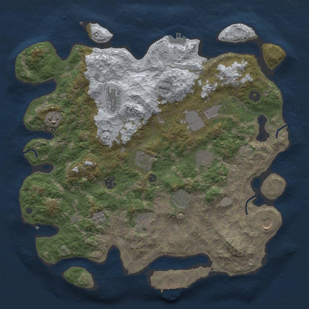 Rust Map: Procedural Map, Size: 4000, Seed: 1279650458, 19 Monuments