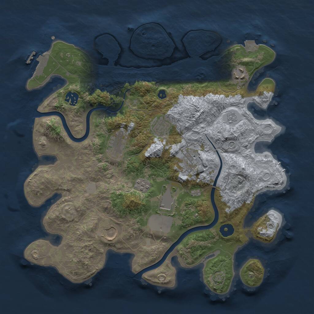 Rust Map: Procedural Map, Size: 3500, Seed: 220623, 13 Monuments