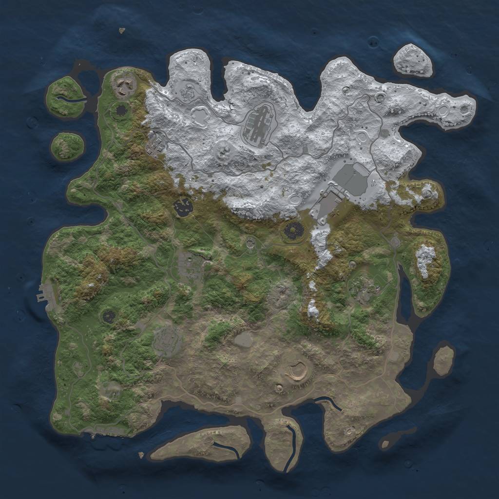 Rust Map: Procedural Map, Size: 4000, Seed: 152, 18 Monuments