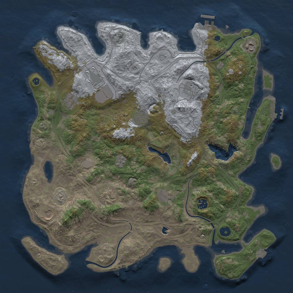 Rust Map: Procedural Map, Size: 4250, Seed: 28079855, 16 Monuments