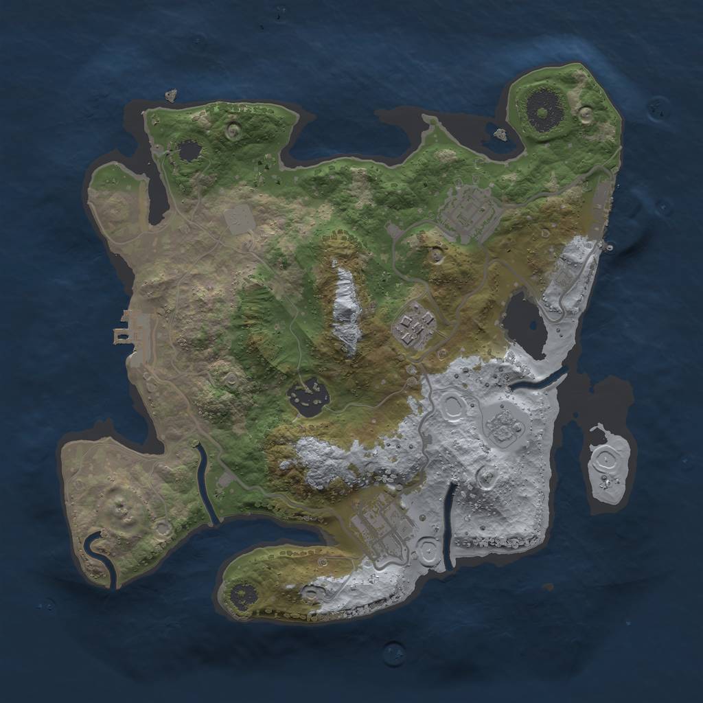 Rust Map: Procedural Map, Size: 2702, Seed: 19, 10 Monuments