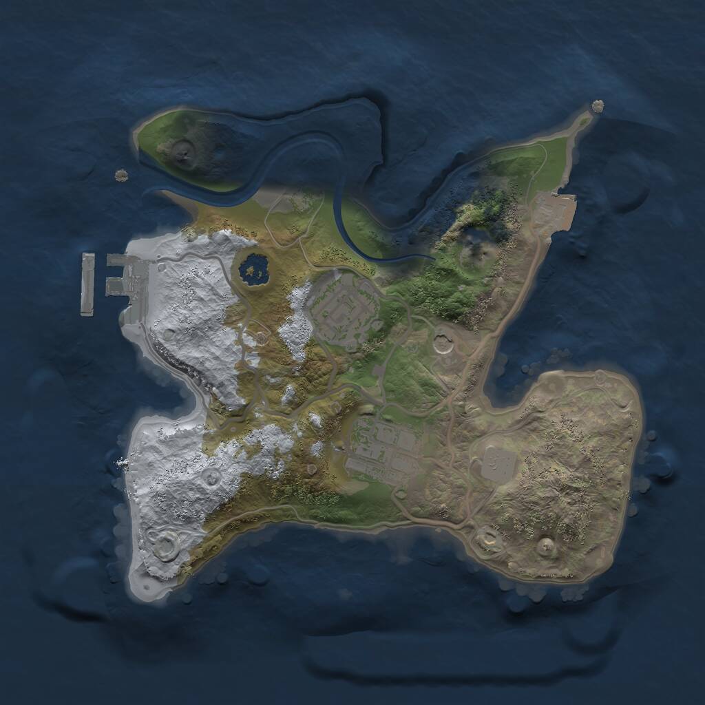 Rust Map: Procedural Map, Size: 2250, Seed: 899491246, 5 Monuments