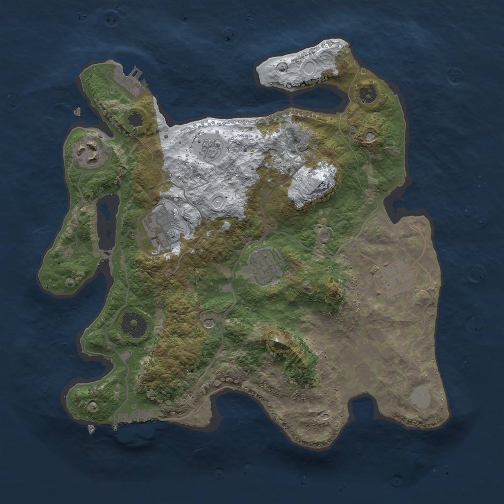 Rust Map: Procedural Map, Size: 3000, Seed: 939905302, 13 Monuments