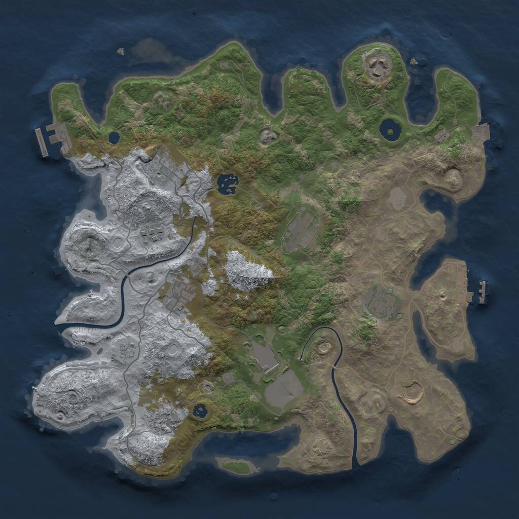 Rust Map: Procedural Map, Size: 3600, Seed: 85412357, 15 Monuments