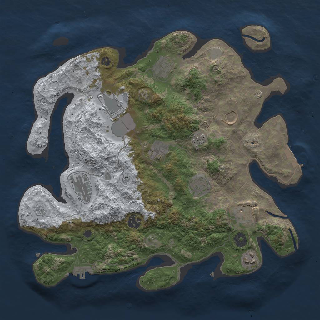 Rust Map: Procedural Map, Size: 3500, Seed: 455482191, 19 Monuments