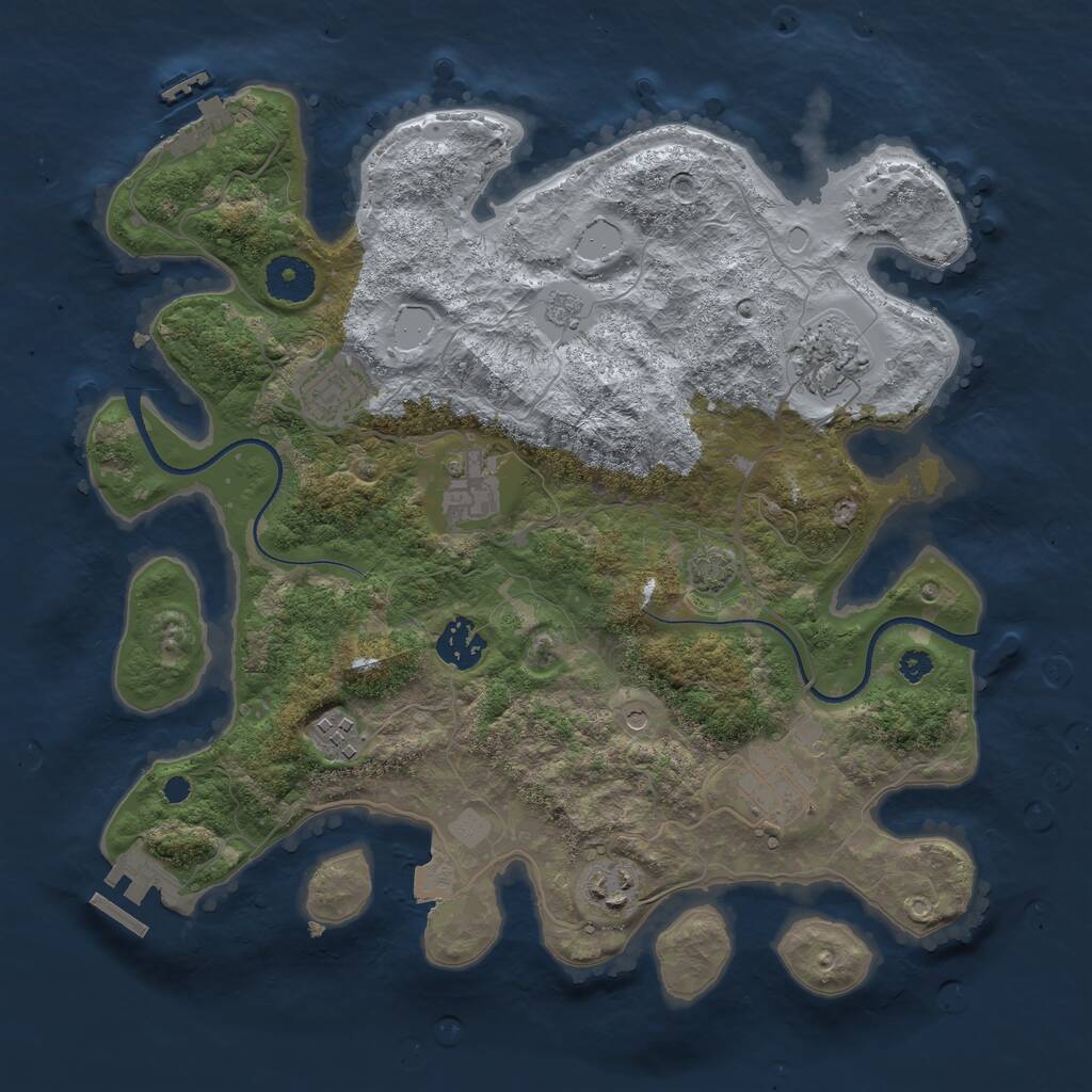Rust Map: Procedural Map, Size: 3400, Seed: 719581798, 13 Monuments