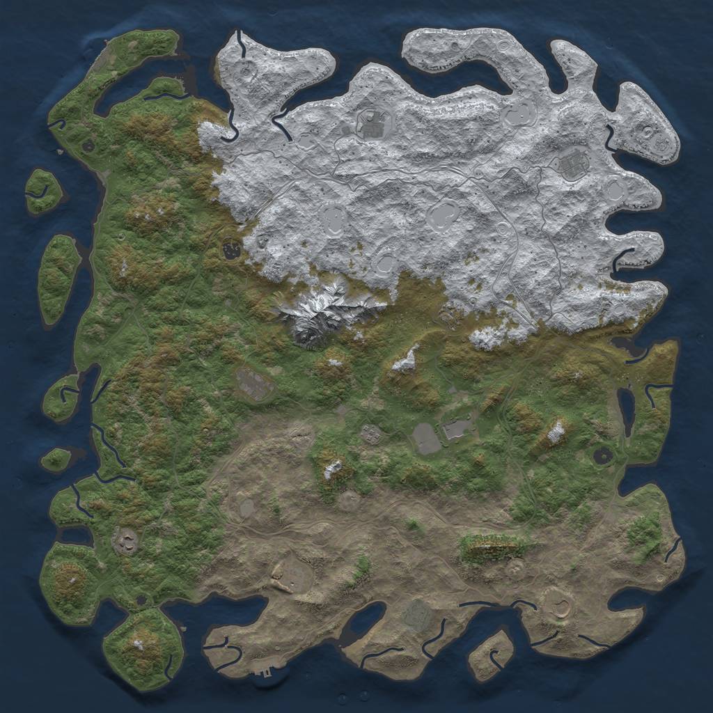 Rust Map: Procedural Map, Size: 6000, Seed: 3939, 20 Monuments