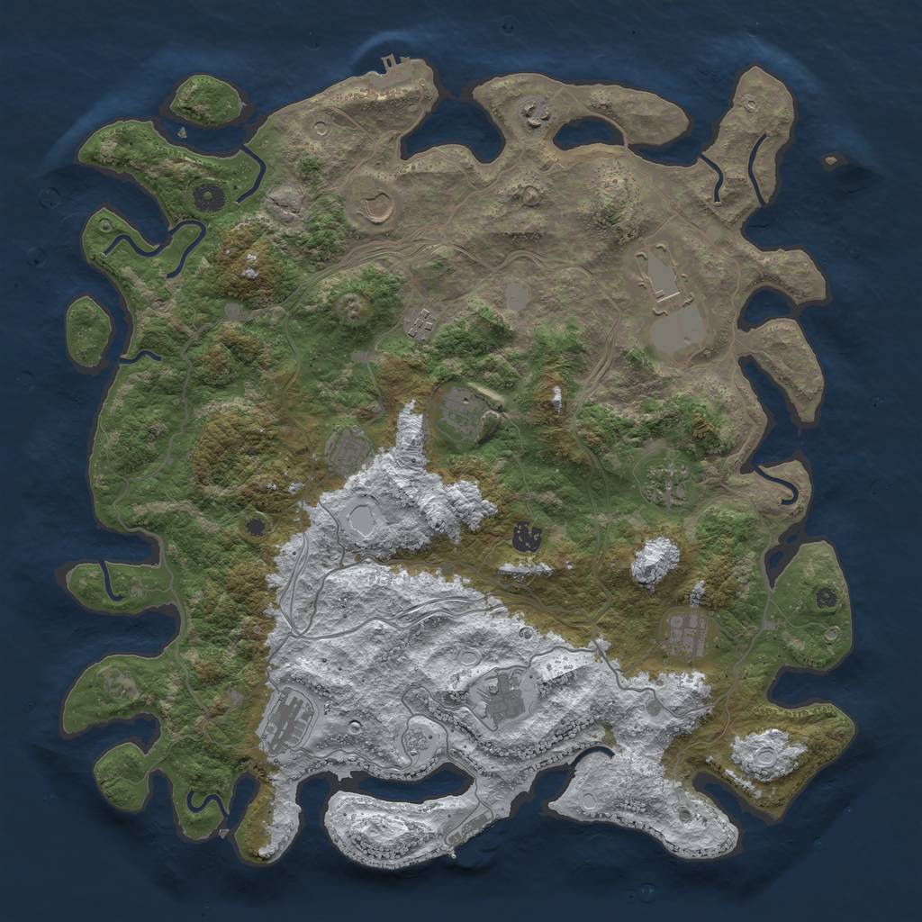 Rust Map: Procedural Map, Size: 4500, Seed: 5296615, 20 Monuments