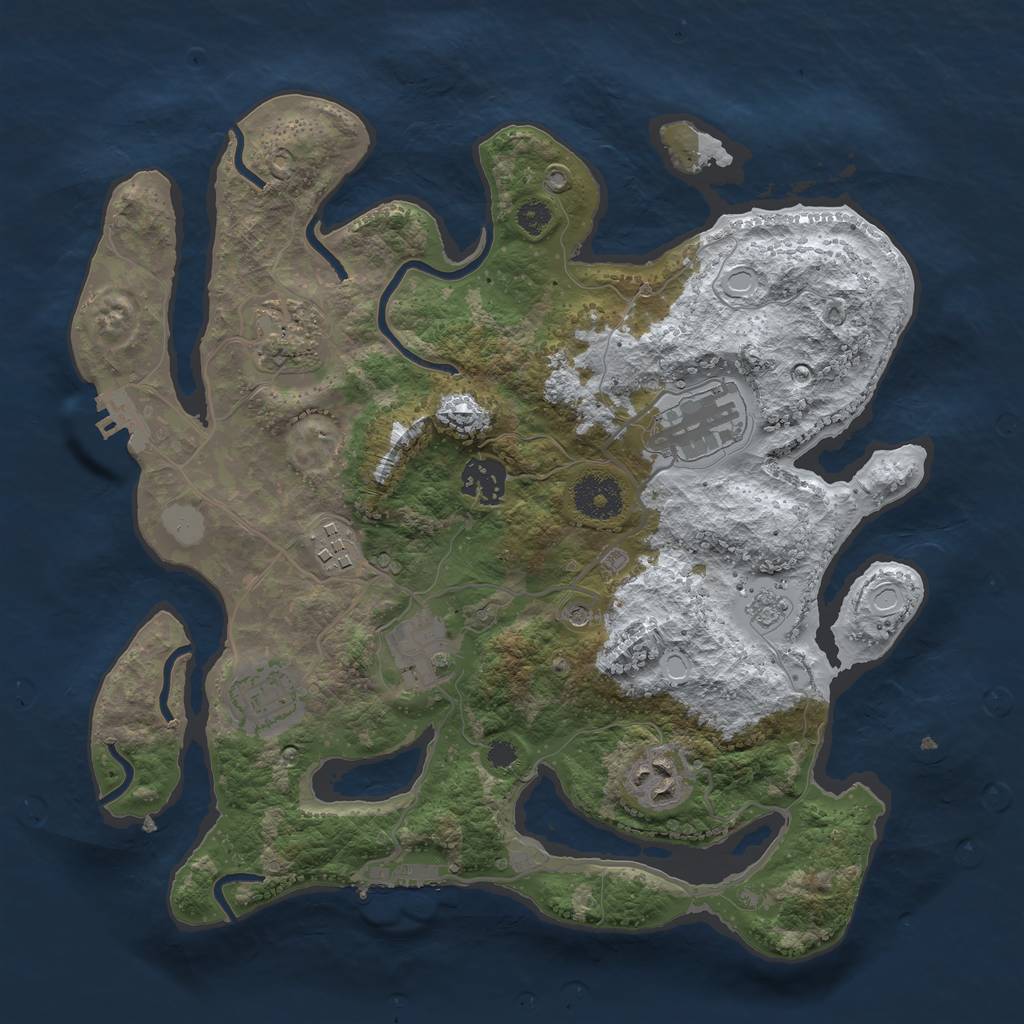 Rust Map: Procedural Map, Size: 3250, Seed: 4251195, 16 Monuments