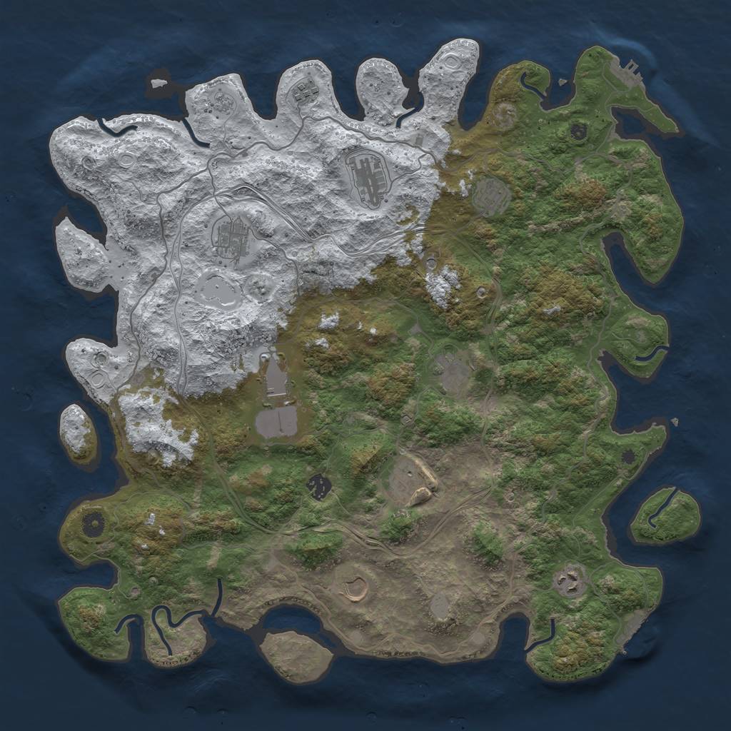 Rust Map: Procedural Map, Size: 4500, Seed: 452985660, 19 Monuments