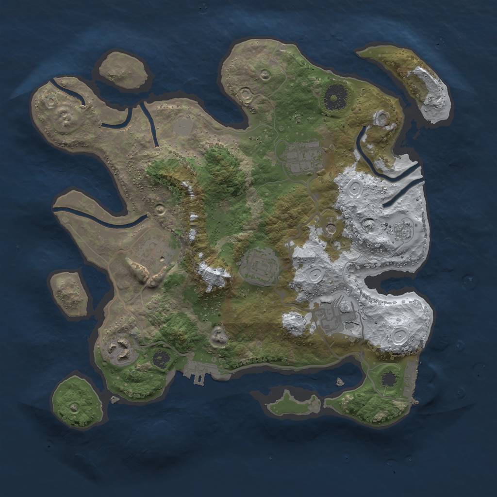 Rust Map: Procedural Map, Size: 3000, Seed: 232017384, 14 Monuments